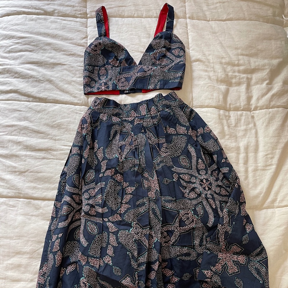 Crop Top and A line Skirt Set